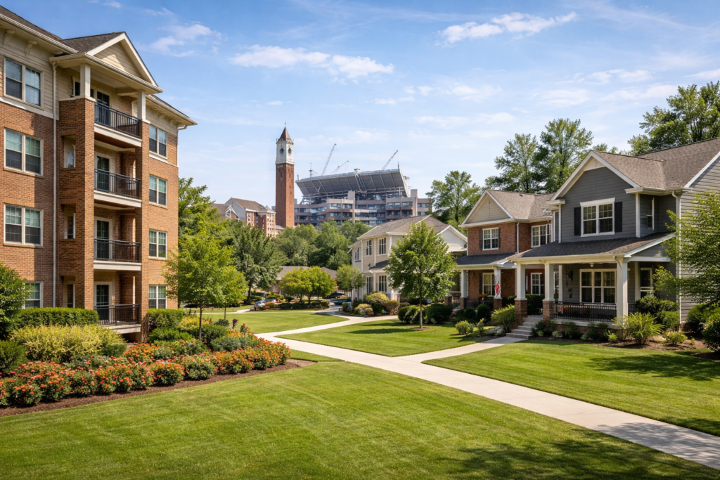 Apartments and residential homes in Tuscaloosa, Alabama rental area
